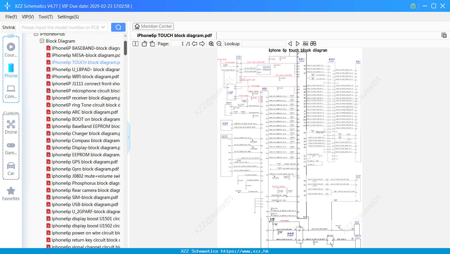 IPhone6p TOUCH Block Diagram